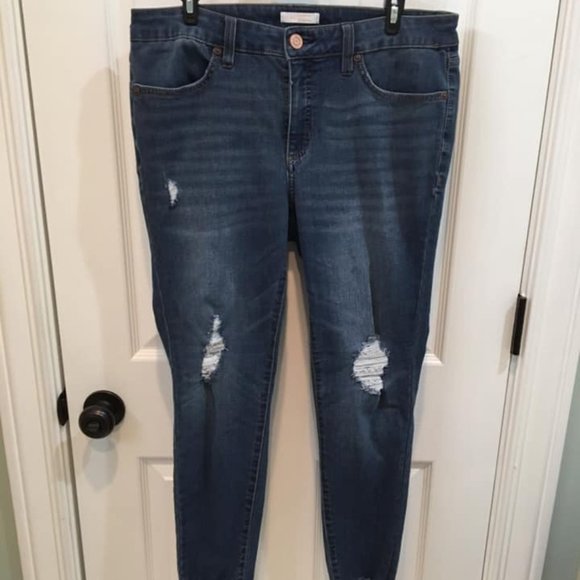 LC Lauren Conrad Denim - Distressed Look Ankle Length Skinny Jeans